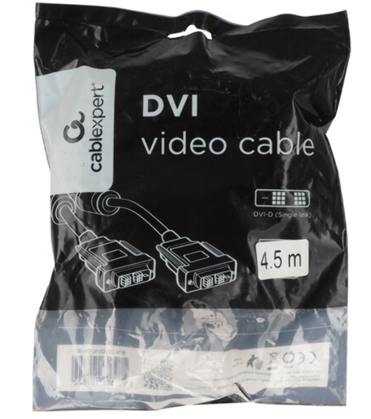 Кабель DVI-D single link Cablexpert CC-DVIL-BK-10, 19M/19M, 3.0м, CCS, черный, экран, феррит.кольца, пакет