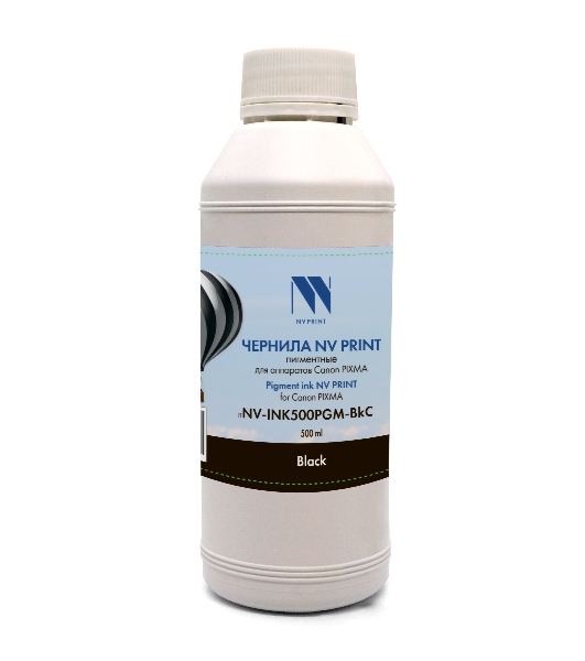Чернила NVPrint пигментные NV-INK500PGM-BkC для аппаратов Canon PIXMA G5040, G6040, G2040, G7040, G1420, G2420, G3420, G2460, G3460, G3400, G4400, G2400, G1400, G3410, G4410, G2410, G1410, G3411, G1411, G1416; MAXIFY GX6040, GX7040 (500мл) черный