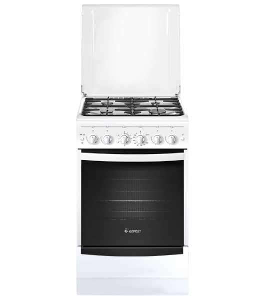 Плита газовая Gefest ПГ 5100-02 белый, конфорок 4 шт, духовка 52 л, 50 см x 85 см x 58.5 см