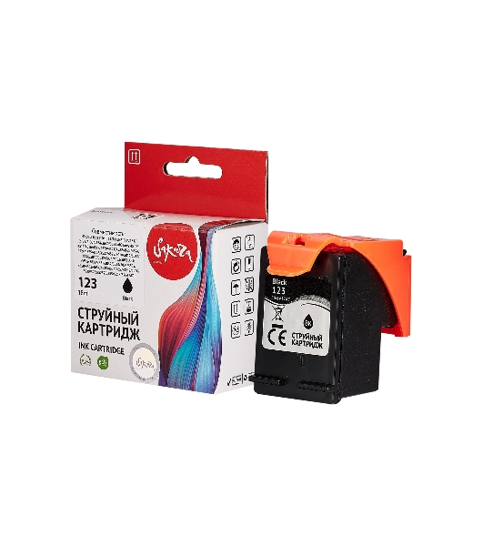 Картридж струйный Sakura F6V17AE (№123 Black) для HP, черный, 18 мл., 600 к.