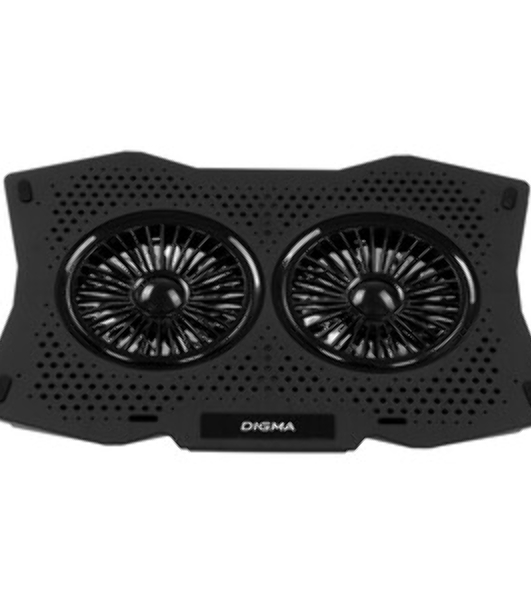 Подставка для ноутбука Digma D-NCP180-2x110 18' 410x280x34мм 20дБ 2xUSB 2x 110ммFAN 700г пластик ABS черный