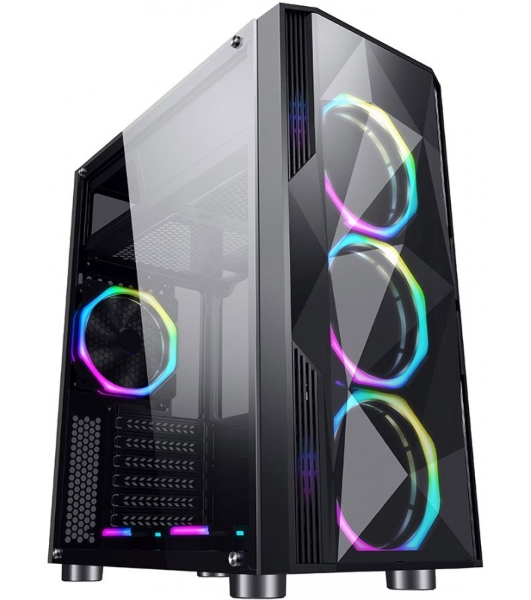 Компьютерный корпус Aerocool/Formula F-3401 (V1) черный без БП ATX 3x120мм 2xUSB 2.0 1xUSB 3.0 audio bott PSU