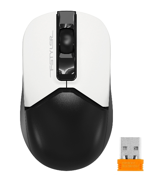 Мышь беспроводная A4Tech Fstyler FG12S белый/черный, 1200 dpi, радиоканал, USB, кнопки - 3