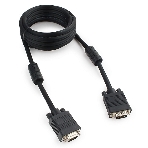 Кабель VGA Premium Cablexpert CC-PPVGA-10-B, 15M/15M, 3.0м, черный, тройной экран, феррит.кольца, пакет, фото 1