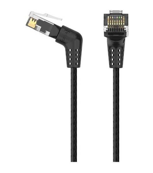 Патч-корд Vention прямой UTP cat.6a, RJ45 угол 90 - 3 м. черный