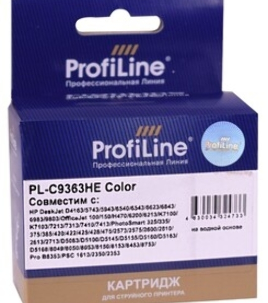 Картридж струйный ProfiLine PL-C9363HE №134 для принтеров HP PS325/375/2613/2713/8153/8453/7103 Color водные