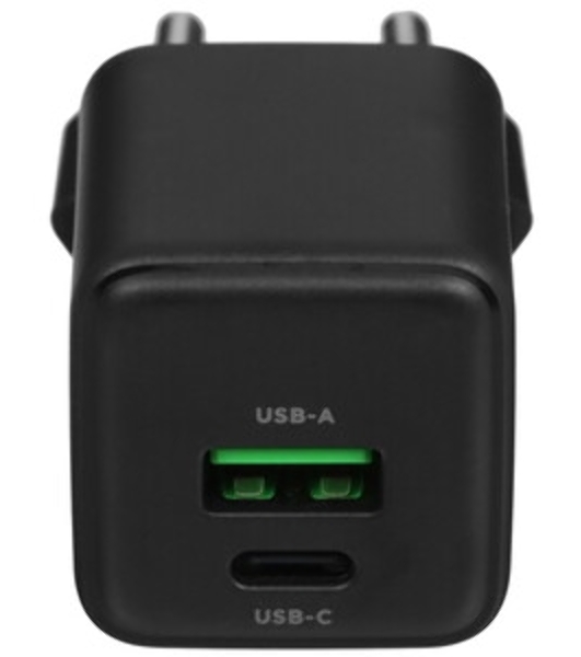 Сетевое зарядное устройство Rexant с двумя портами USB-A и Type-C, 20Вт GaN