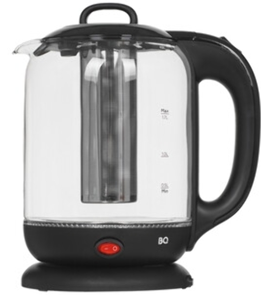 Электрочайник BQ KT1701G черный, 1.7 л, 2200 Вт, скрытый нагревательный элемент, поддержание температуры
