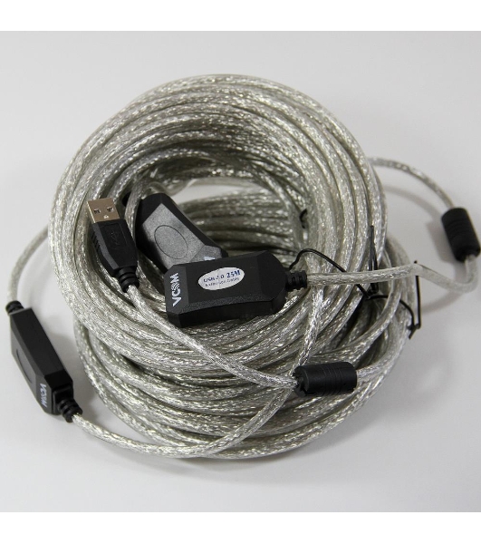 Кабель-адаптер VCOM VUS7049-25M USB2.0-repeater, удлинительный активный Am-->Af 25м
