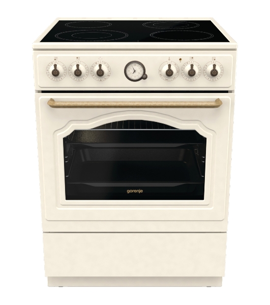 Плита электрическая Gorenje GECS6B70CLI бежевая, конфорок 4 электрических, духовка 71 л, 60 см x 85 см x 60 см