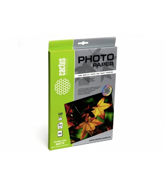 Фотобумага Cactus CS-MA422050DS матовая двусторонняя А4 220 г/м2 50 листов