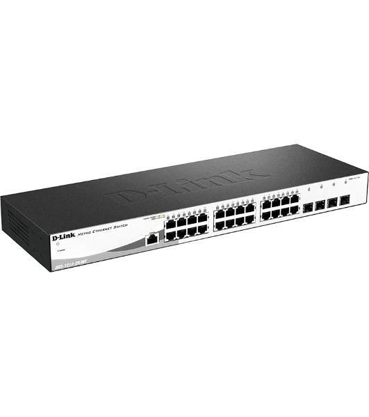 Коммутатор D-Link DGS-1210-28/ME/A2B, 24×1 Гбит/с + 4×1 Гбит/с SFP, управляемый