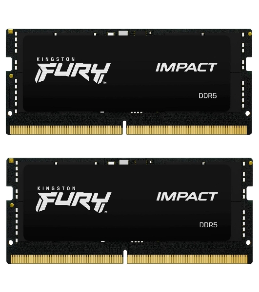 Оперативная память Kingston Fury Impact, DDR5, 32GB (2x16GB), 5600MHz, CL40, SO-DIMM