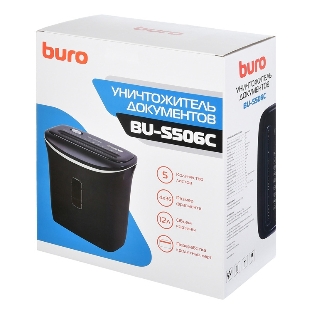 Шредер Buro Home BU-S506C (секр.P-4)/фрагменты/5лист./12лтр./пл.карты