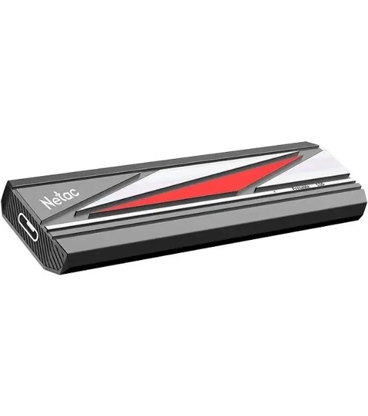 Внешний SSD Netac ZX20L, 2TB, USB 3.2 Gen 2 Type-C, R/W 2000/1800, черный/красный