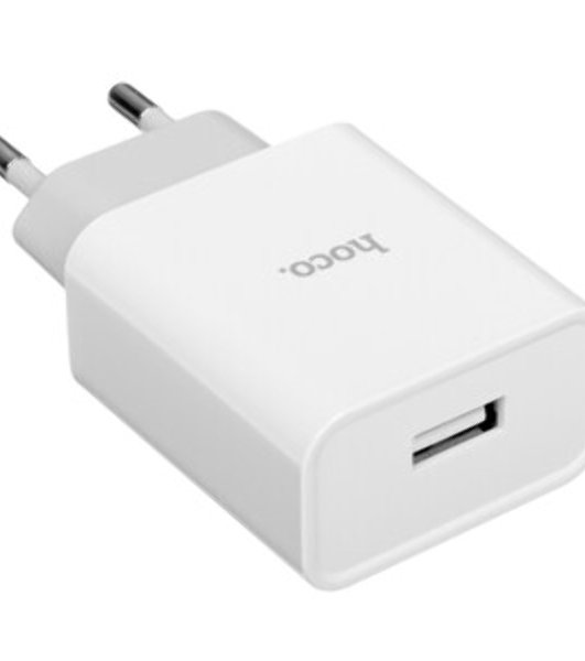 Зарядное устройство Hoco 10.5Вт, 2.1А, 1хUSB + кабель USB/Type-C 1м, C81A, белый, блистер