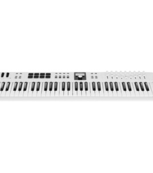 Клавиатура MIDI 231535 Arturia KeyLab Essential 61 mk3 Rose Quartz 61 клавиша, LCD дисплей, 9 энкодеров, 8 пэдов, 9 фейдеров, 12 кнопок управления, колеса высоты тона и модуляции, 1/4' Jack вход для педали, MIDI выход, Type-C