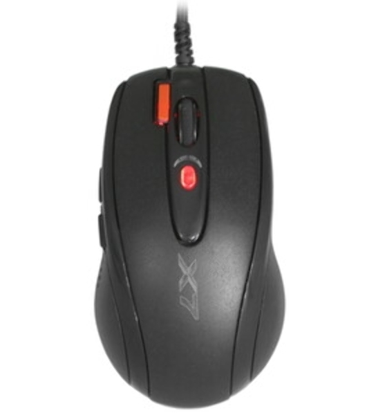Мышь проводная + коврик A4Tech X-7120 черный, 2000 dpi, USB, кнопки - 7