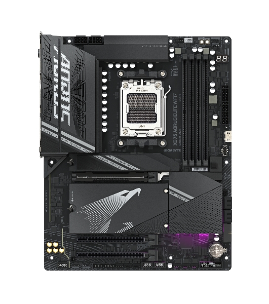 Материнская плата Gigabyte X870 A ELITE WIFI7, AM5, AMD X870, 4xDDR5, 4xSATA, 4xM.2, 1xPCI-E 5.0 x16, 1xPCI-E 4.0 x4, 1xPCI-E 3.0 x2, 1xHDMI, 1x 2.5Gb LAN, 4xUSB-A 3.2 Gen 1, 2xUSB-A 3.2 Gen 2, 4xUSB-A 2.0, 2xUSB-C 4.0, 2x3.5 мм, 7.1, ATX