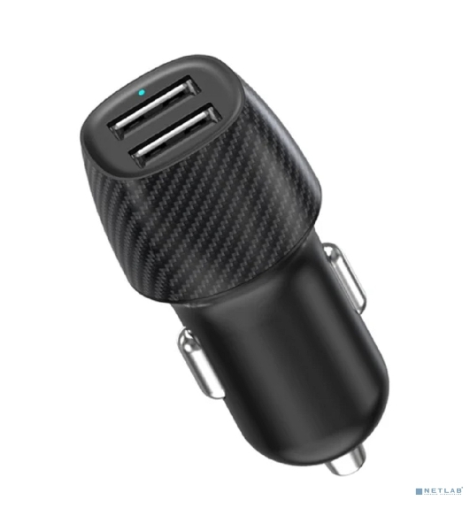 Автомобильное зарядное устройство c двумя портами Rexant (USB-А + USB-A) со световой индикацией, 12Вт, черное