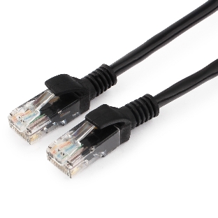 Патч-корд UTP Cablexpert PP12-1.5M/BK кат.5e, 1.5м, литой, многожильный черный
