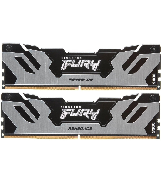 Оперативная память Kingston Fury Renegade, DDR5, 96Gb (2x48GB), 6000MHz, CL32, DIMM, с радиаторами, серебристый/черный