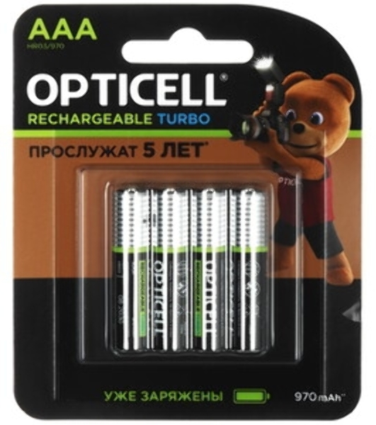 Аккумулятор Opticell Turbo 6080004 AAA NiMH 970mAh (4шт) блистер