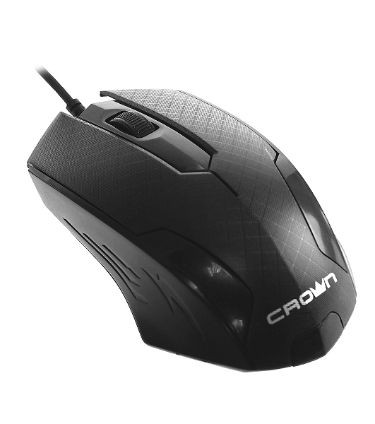 Мышь проводная Crown CMM-100 черный, 1000 dpi, USB, кнопки - 3