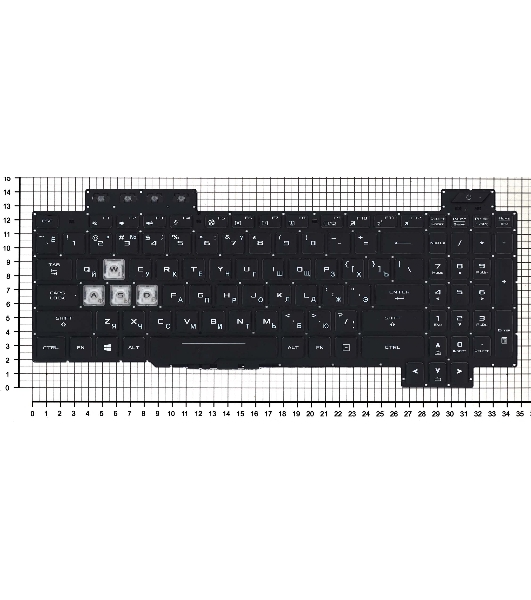 Клавиатура для ноутбука Asus ROG GL704 GL704GM черная c подсветкой