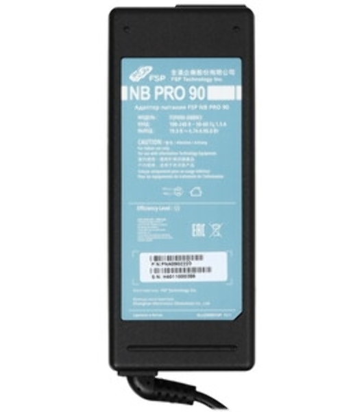 Адаптер питания FSP NB PRO 90W (FSP090-DBBN3) AC-DC 90W Adapter, Вход C6 (для ноутбучного кабеля), Кабель 1500мм, Выход 19V, в комплекте 9 переходников. RETAIL