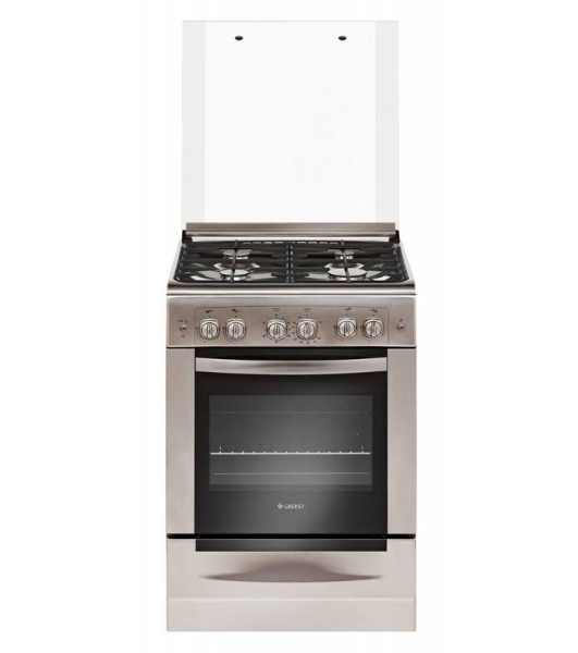 Плита газовая Gefest ПГ 6100-02 0004 серебристый, конфорок 4 шт, духовка 52 л, 60 см x 85 см x 60 см
