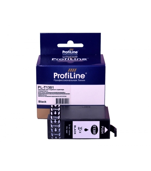 Картридж струйный ProfiLine PL-T1301 для принтеров Epson Stylus SX525WD/SX535WD/SX620/Office B42WD/BX525/BX535/BX625FWD/BX635FWD/BX925/BX935/WorkForce 525/630/3010/3520DWF/3530/3540/7015/7515/7525 с чернилами Black 25,4 мл