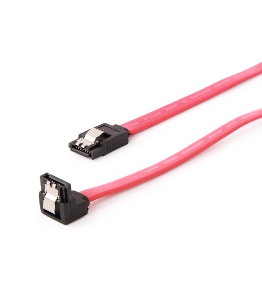 Кабель интерфейсный SATA Cablexpert CC-SATAM-DATA90, 50 см, угловой разъем, 7pin/7pin, защелка, пакет