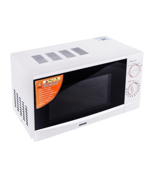 Микроволновая печь Mystery MMW-2012 белый, 20 л, 800 Вт, переключатели - поворотный механизм