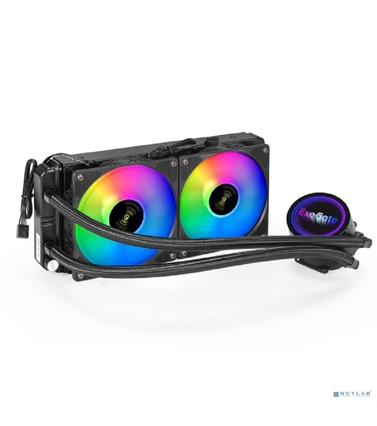 Система жидкостного охлаждения ExeGate BlackWater-240V2.PWM.RGb черный, 120 мм, алюминий, 2000 об/мин, 22 дБ, 4 pin, 220 Вт
