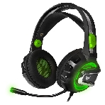 Гарнитура Crown CMGH-3002 чёрный/зелёный, проводная, подсветка, фото2