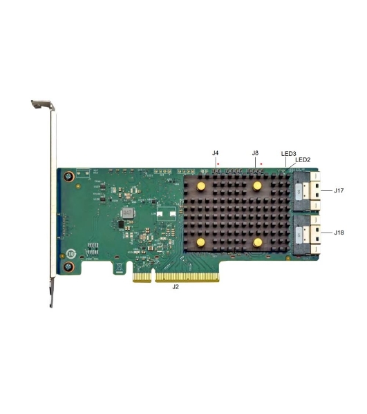 Адаптер SAS 9500-16i SGL (05-50077-02) PCIe v4 x8 LP, Tri-Mode SAS/SATA/NVMe 12G HBA, 16port(4*int SFF8654), 3816 IOC