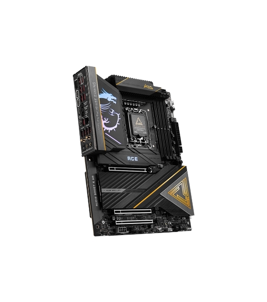 Материнская плата MSI MEG Z890 ACE, LGA 1851, Intel Z890, 4xDDR5, 4xSATA, 5xM.2, 1xPCIe 5.0 x16, 1xPCIe 5.0 x8, 1xPCIe 4.0 x4, 1xHDMI, 1x 10Gb LAN, 11xUSB-A 3.2 Gen 2, 2xUSB-C 3.2 Gen 2, 2xThunderbolt 4, 2x3.5 мм, 7.1, ATX