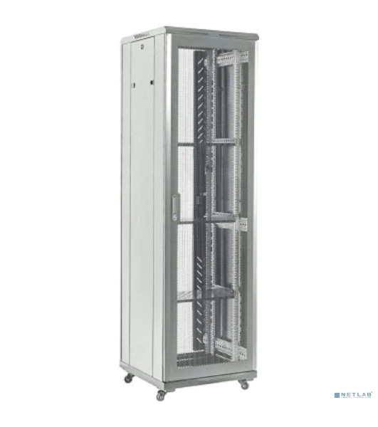 Шкаф телекоммуникационный Rexant напольный 19' 42U 600×800 мм, дверь перфорация, разборный, серый (RAL 7035)