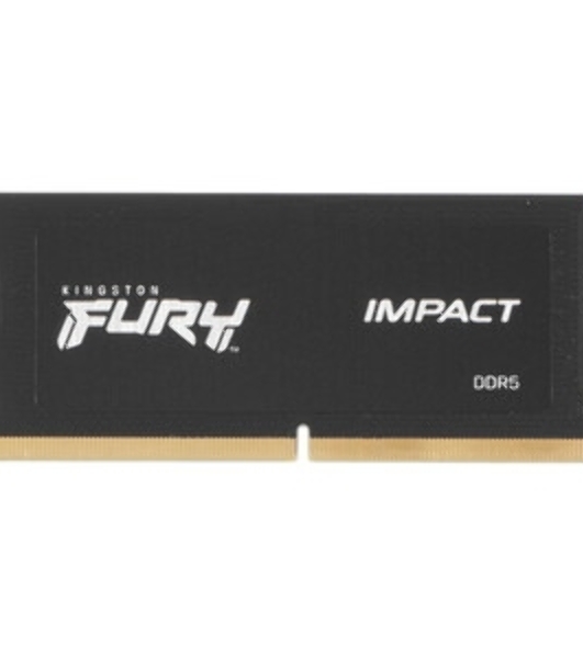 Оперативная память Kingston Fury Impact, DDR5, 16Gb (1x16Gb), 6400MHz, CL38, ECC, SO-DIMM, с радиатором, черный