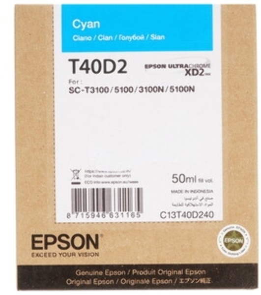 Картридж струйный голубой повышенной емкости T40D240 для SureColor SC-T3100/T3100N/T5100/T5100N