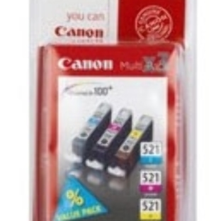 Картридж струйный Canon CLI-521 (2934B010) голубой/пурпурный/желтый набор карт. для Canon Pixma MP540/620/630/980