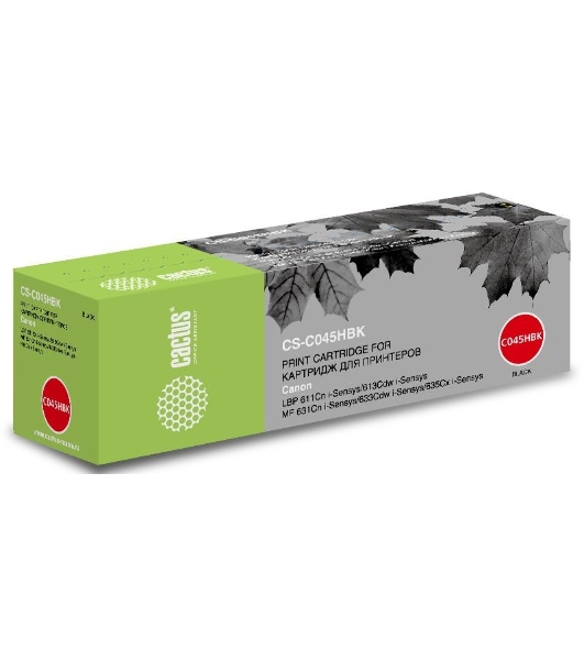 Картридж лазерный Cactus CS-C045HBK черный (2800 стр.) для Canon LBP 611Cn/613Cdw/631Cn/633Cdw/635Cx