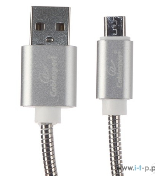 Кабель USB2.0 Cablexpert CC-G-mUSB02S-1.8M, AM/microB, серия Gold, длина 1.8м, серебро, блистер