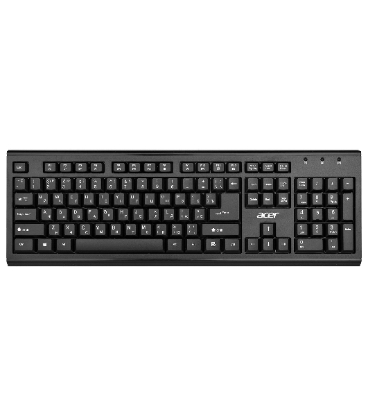 Комплект клавиатура+мышь Acer OKR120 беспроводной, USB, 1600 DPI, чёрный