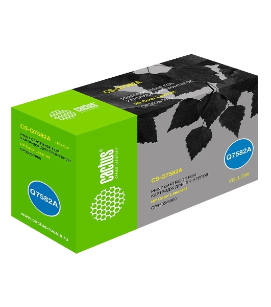 Картридж лазерный Cactus CS-Q7582A желтый (6000 стр.) для HP Color LaserJet CP3505/3800