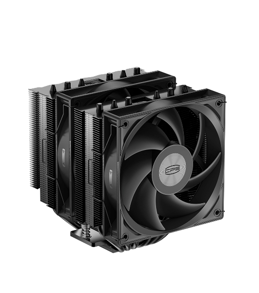 Кулер для процессора PCCooler RT620 BK (250W, 4-pin PWM, 157mm, Al/Cu, 6x6mm, 2x120mm, 73.32CFM, 34.9dBA, 2200RPM, S: 1851/1700/1200/115X, AM5/AM4, black)