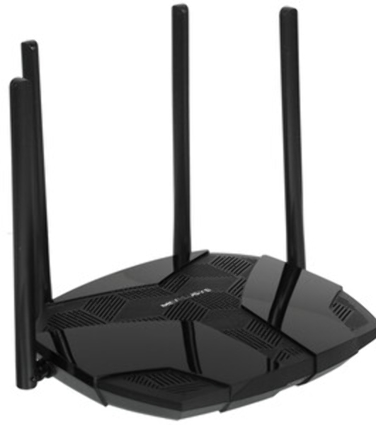 Двухдиапазонный роутер MERCUSYS MR80X AX3000 Wi-Fi 6, до 574 Мбит/с на 2,4 ГГц + до 2402 Мбит/с на 5 ГГц,4 фиксированные внешние антенны, 3 гигабитных порта LAN, 1 гигабитный порт WAN