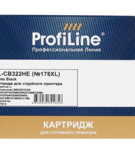 Картридж струйный ProfiLine PL-CB322HE №178XL для принтеров HP Photosmart C5380/C5383/C6380/C6383/D5460/D5463/Premium Fax/Pro B8553 Photo Black водн