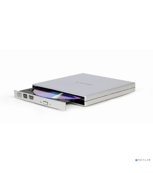 Оптический привод внешний с интерфейсом USB 2.0 Gembird DVD-USB-02-SV пластик, серебро